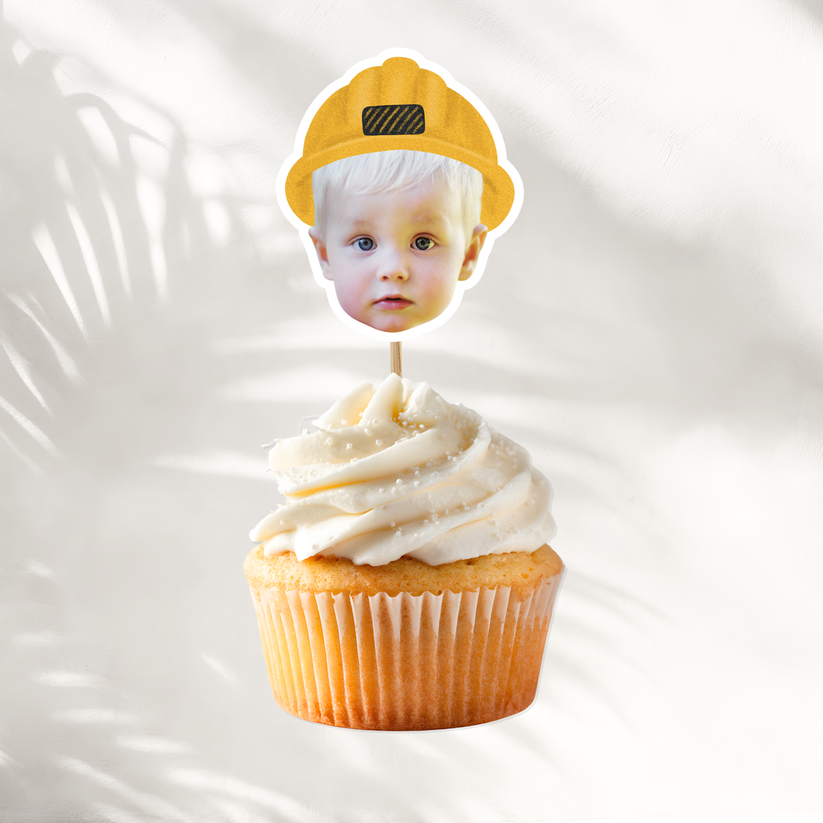 Construction Face Cake Toppers