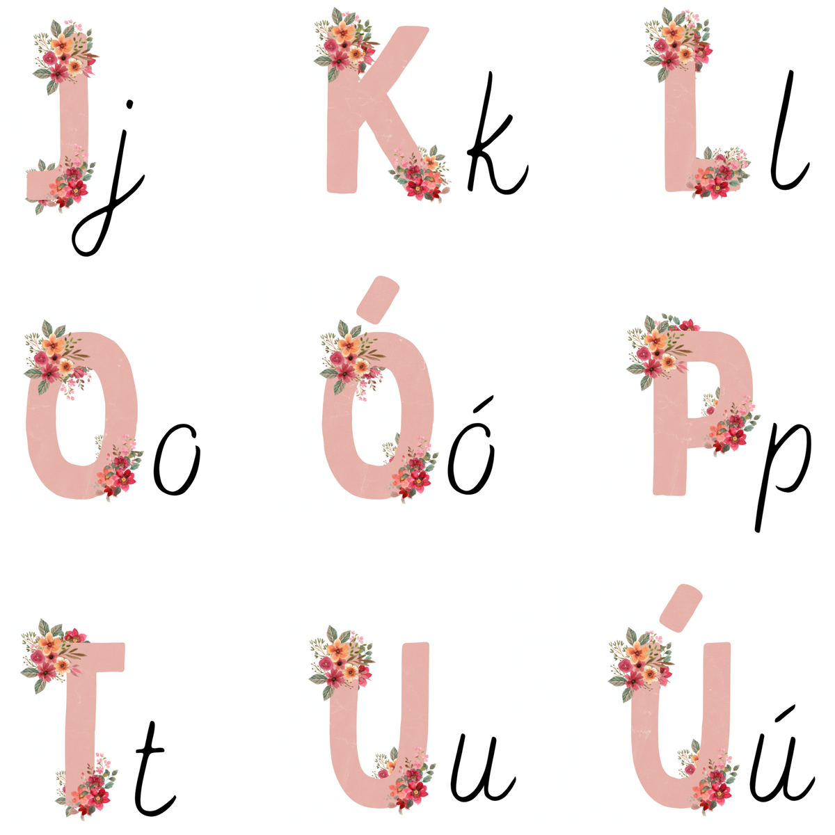 Flower Alphabet Lowercase Letters