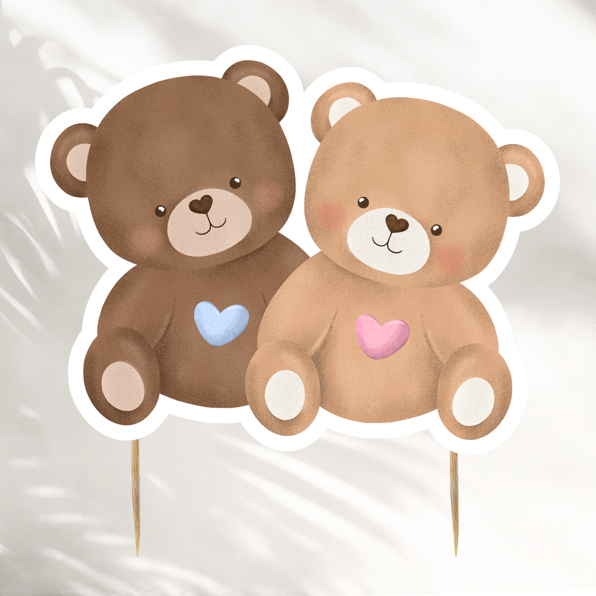 Bears with Hearts Cake Topper