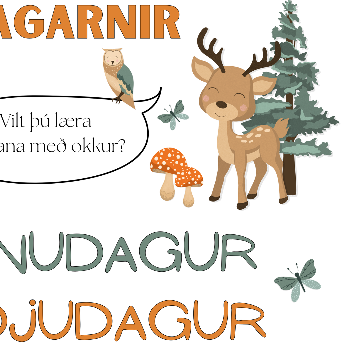 Días de la semana en el bosque