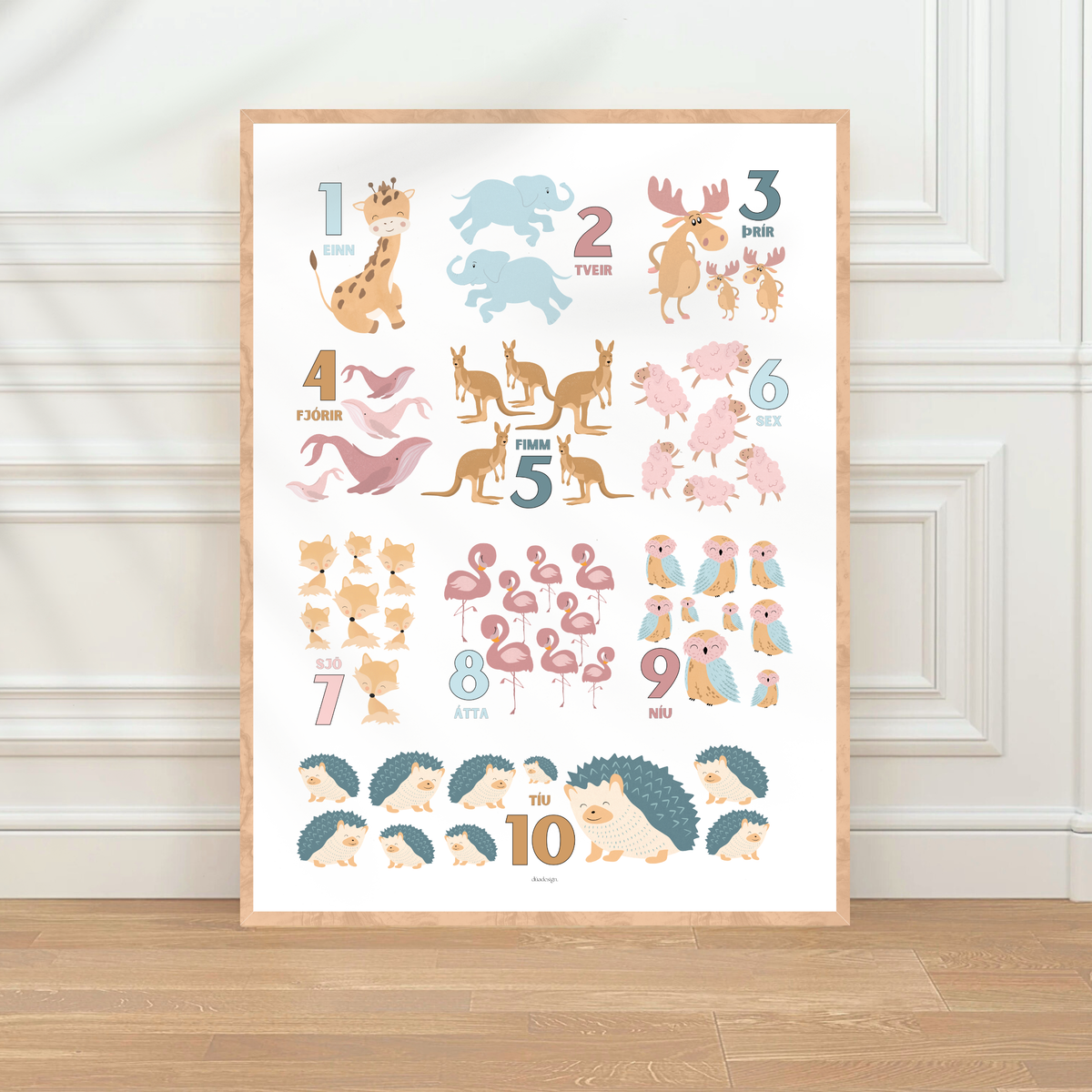 Dýra Talnaspjald | Pastel