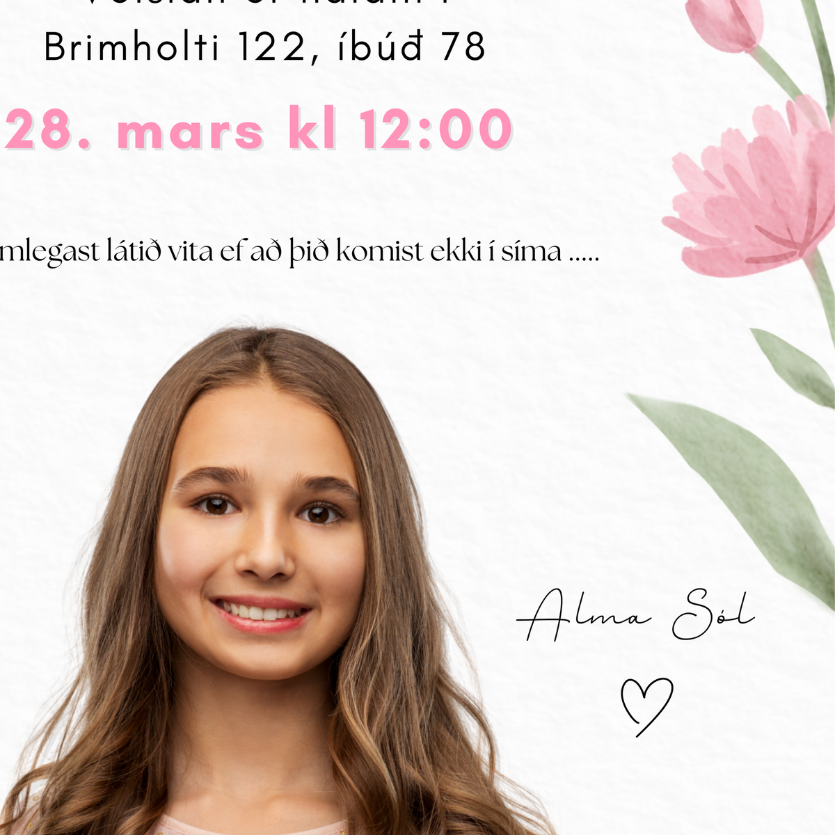Blóma Fermingar Boðskort