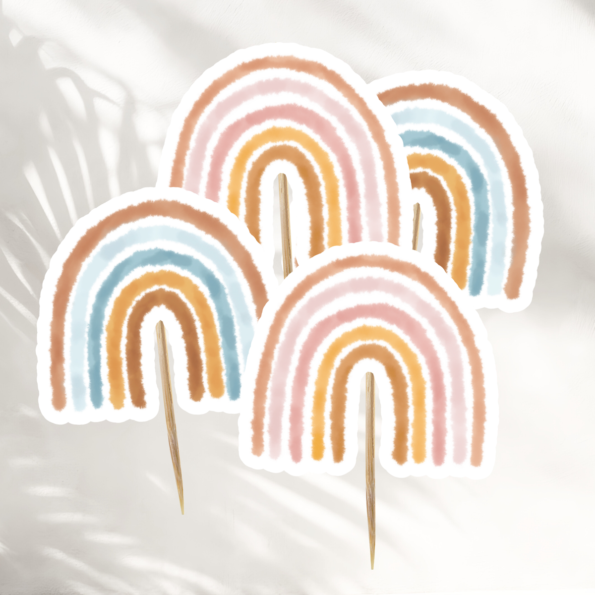 Rainbow Cake Topper | Pink and Blue Watercolor