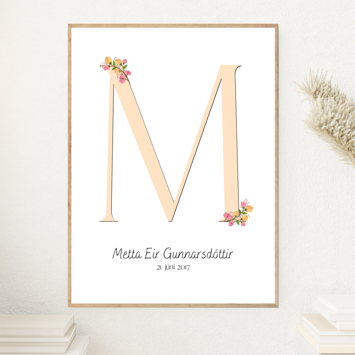 Carta de flores y detalles de nacimiento | Amarillo