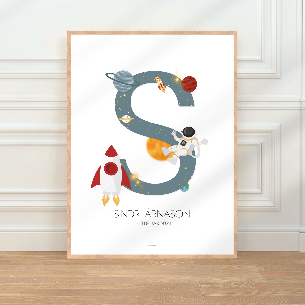 Space Letter & Birth Details | Green