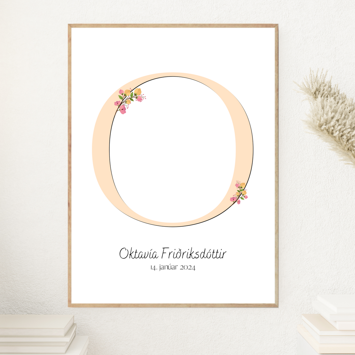 Carta de flores y detalles de nacimiento | Amarillo