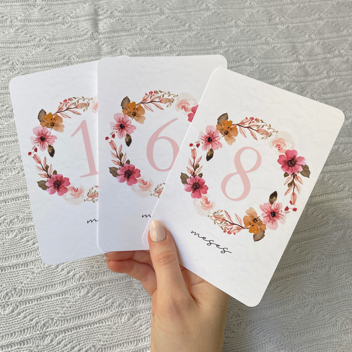Monthly Cards | Pink Flower Wreath