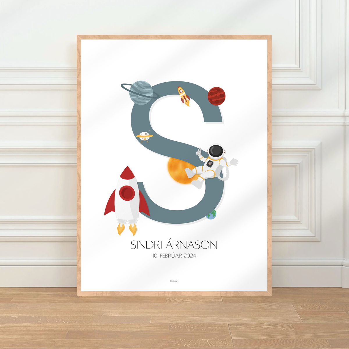 Space Letter & Birth Details | Green