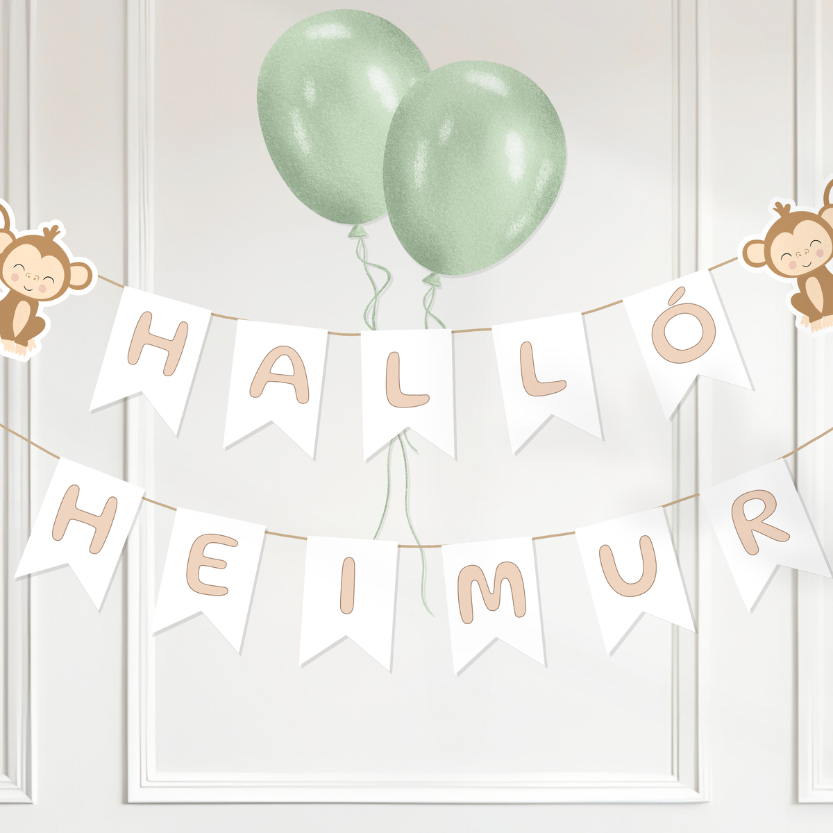 Monkey Hello World Garland