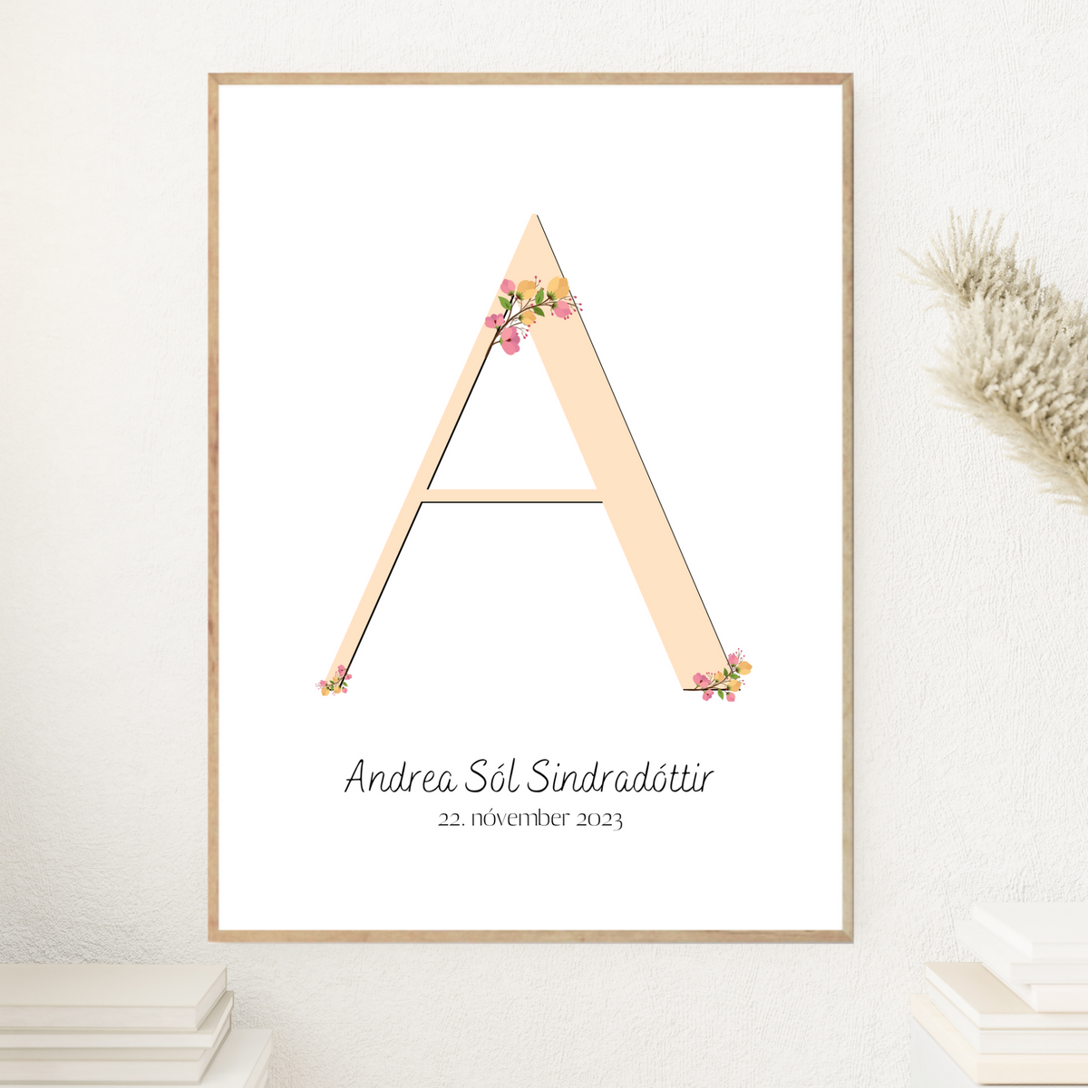 Carta de flores y detalles de nacimiento | Amarillo
