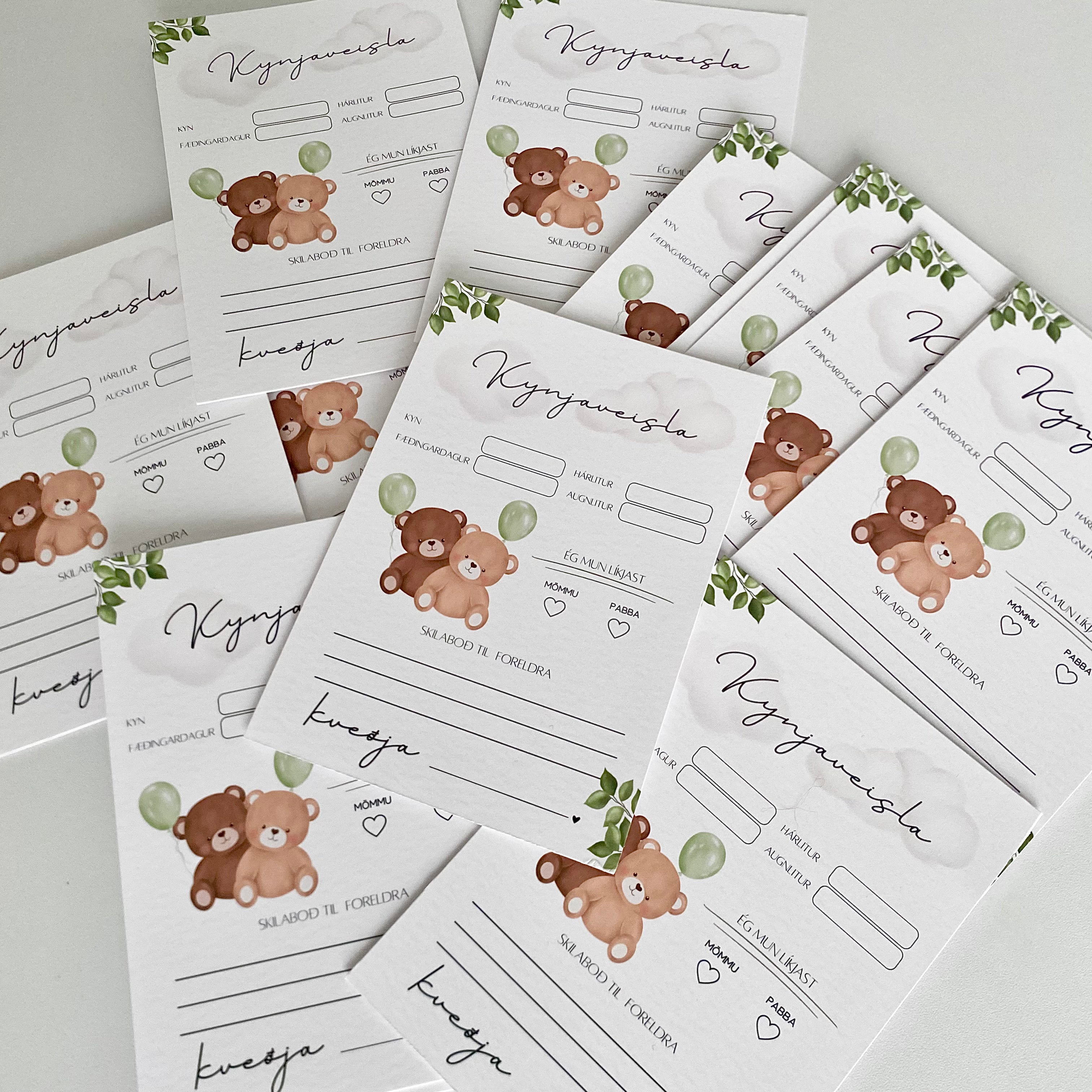 Baby Shower Spjald | Bangsar Grænar Blöðrur