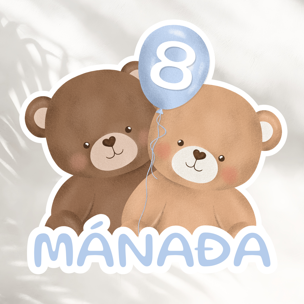Bears Blue Balloon Monthly Cards